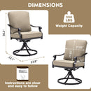 EROMMY Patio Swivel Chair Set of 2, Heavy Duty Outdoor Dining Chairs with Thickened Cushions, Metal Patio Chairs Gentle Rocker for Outside, Khaki-Erommy